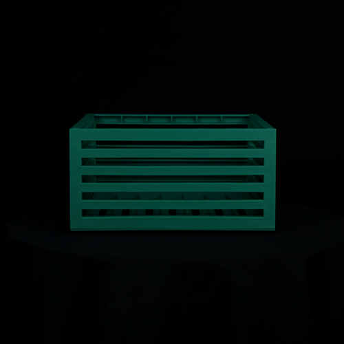 10" Slotted Planter Deep Green Front View